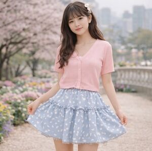 Y2K Dreamy Ruffled Mini Skirt XS Baby Blue Whimsy Fairy Kawaii Coquette Lolita